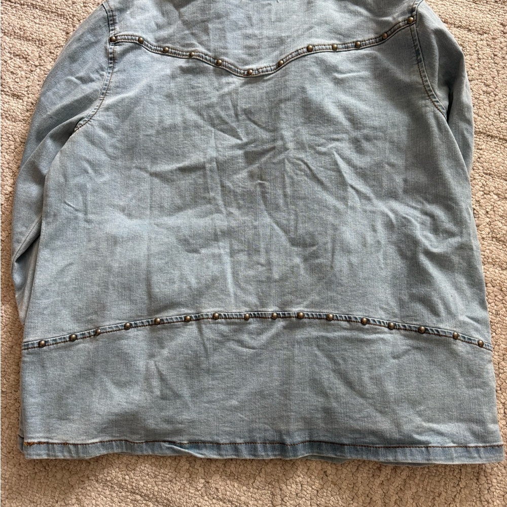 Crazy Train Light Blue Studded Denim Jacket - Picture 6 of 7